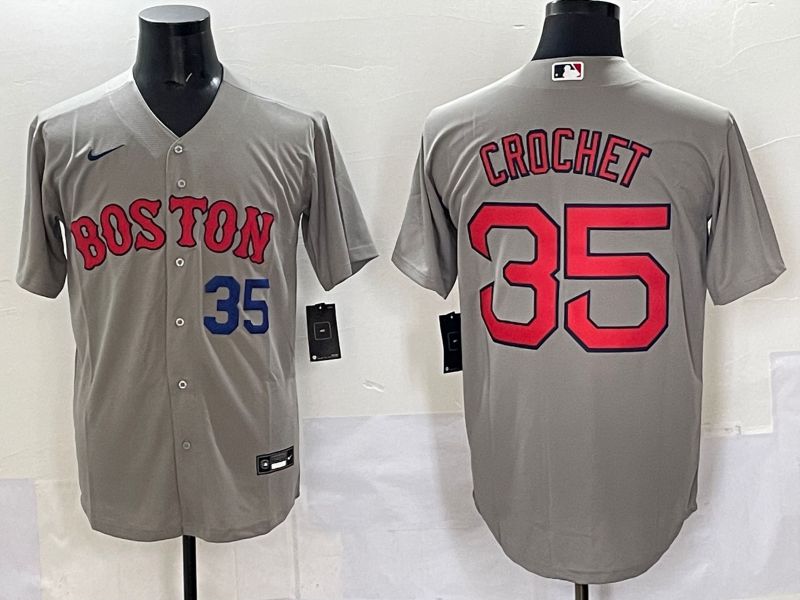 Men Boston Red Sox #35 Crochet Grey Game 2025 Nike MLB Jersey style 005->boston red sox->MLB Jersey